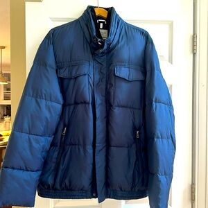 Cole Haan Signature, Men’s Puffer Coat, XXL, Blue, Detachable Hood